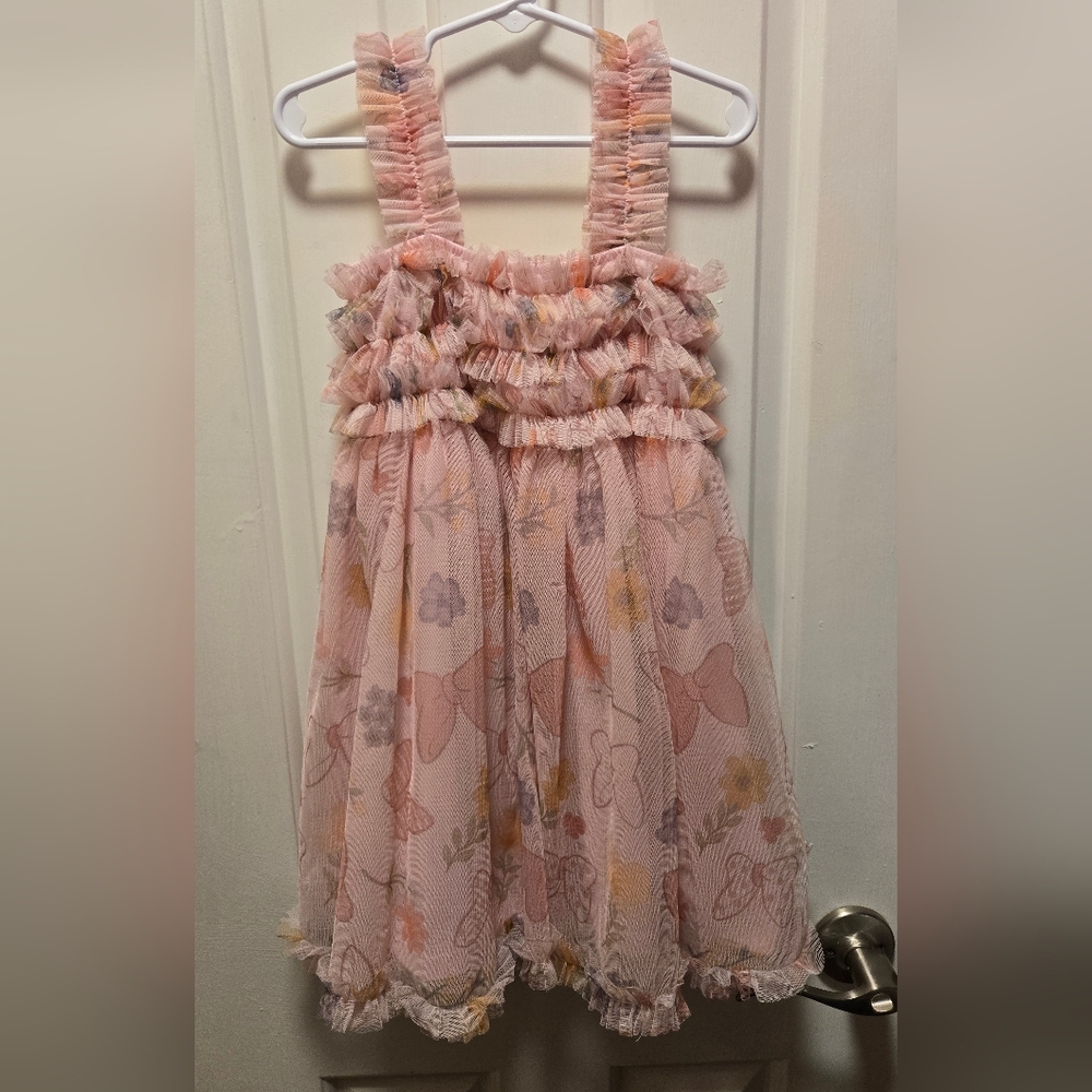 Floral Pink Kid Dress Size 5t